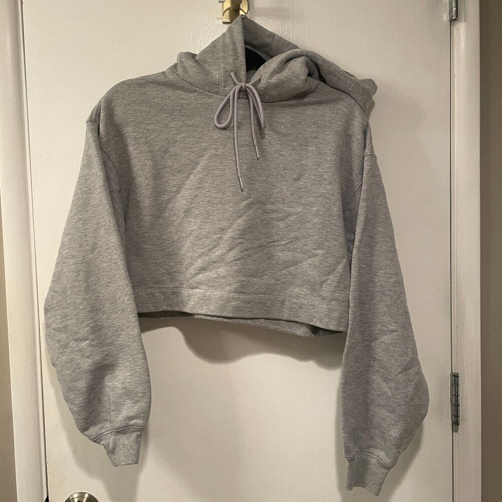 Alo Yoga Oversized Long Sleeve Cropped Hoodie Gray Size XS - Picture 2 of 8